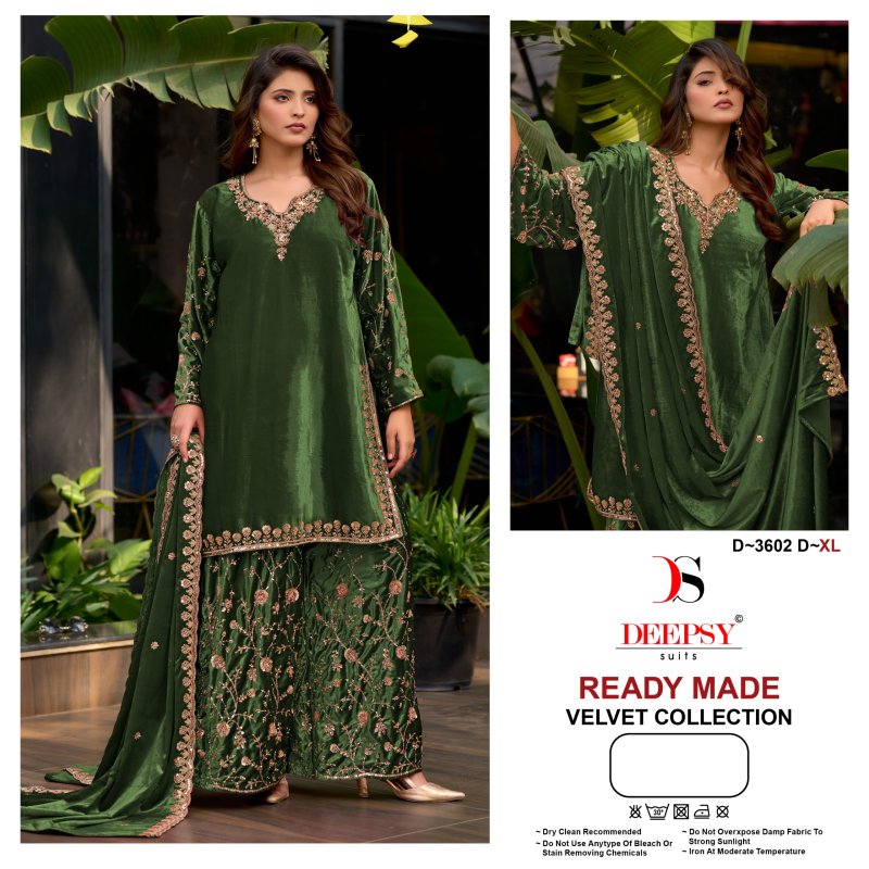D 3602 A To D By Deepsy Ice Velevt Readymade Pakistani Suits 